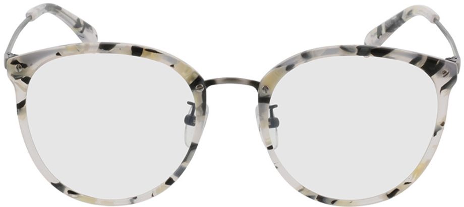 Picture of glasses model Charlotte zwart/wit/gevlekt/pulver in angle 0