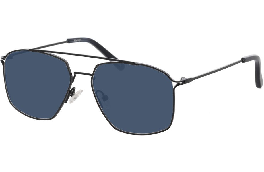 Harvey - schwarz/blau Sonnenbrille mit Sehstärke, Vollrand, Pilot