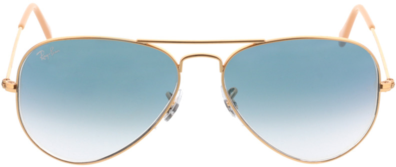 Picture of glasses model Ray-Ban Aviator Large Metal RB 3025 001/3F 55-14 in angle 0