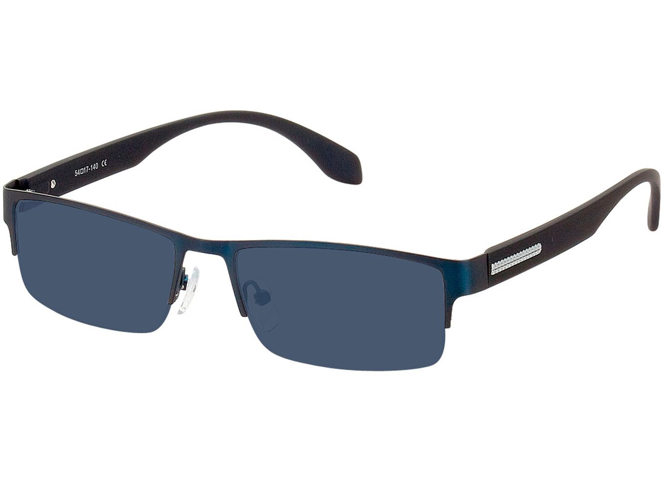 Stanley - blau Sonnenbrille mit Sehstärke, Halbrand, Rechteckig