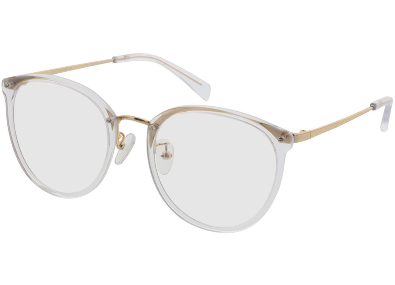 Charlotte - transparent/gold Gleitsichtbrille, Vollrand, panto