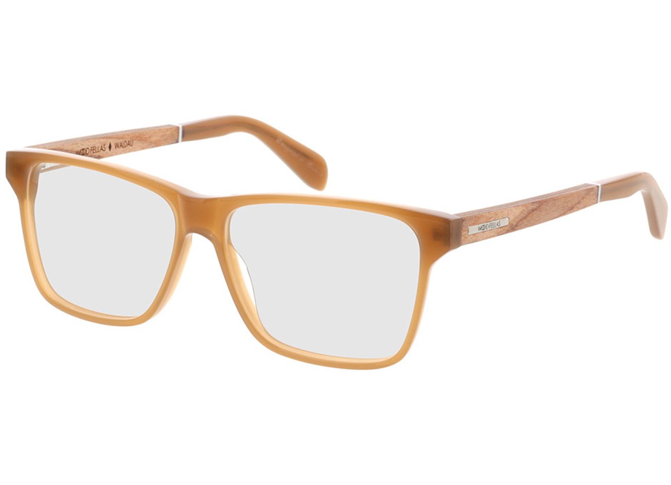 Woodfellas Optical Waldau zebrano/light brown 53-12 Brillengestell inkl. Gläser, Damen/Herren, Vollrand, Eckig