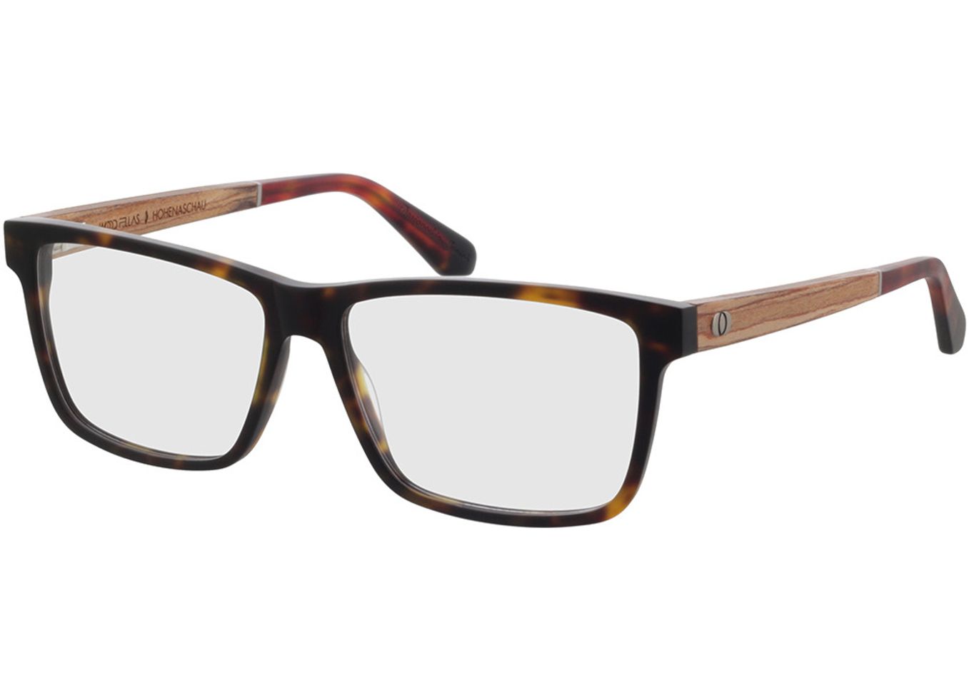 Woodfellas Optical Hohenaschau zebrano 56-16 Brillengestell inkl. Gläser, Herren, Vollrand, Eckig