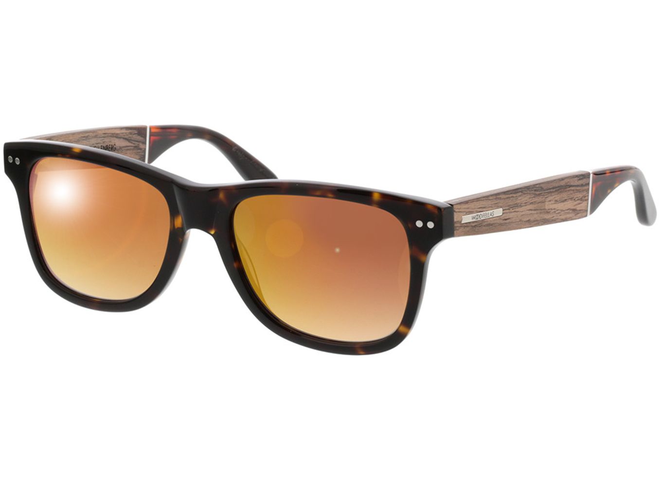 Woodfellas Sunglasses Schellenberg walnut/havana 53-18 Sonnenbrille mit Sehstärke erhältlich, Herren, Vollrand, Eckig