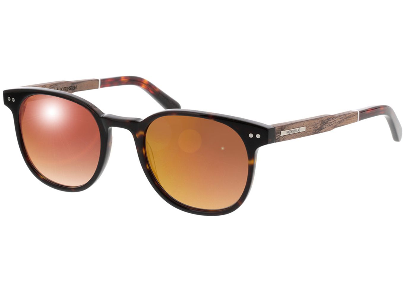 Woodfellas Sunglasses Pottenstein walnut/havana 49-21 Sonnenbrille mit Sehstärke erhältlich, Damen/Herren, Vollrand, Eck...