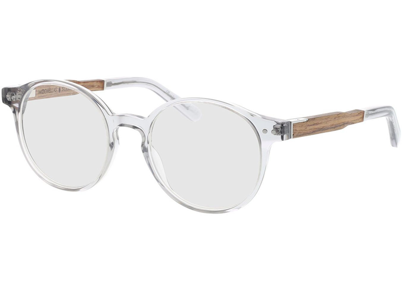 Woodfellas Optical Solln Premium walnut/grey 49-19 Brillengestell inkl. Gläser, Damen, Vollrand, panto