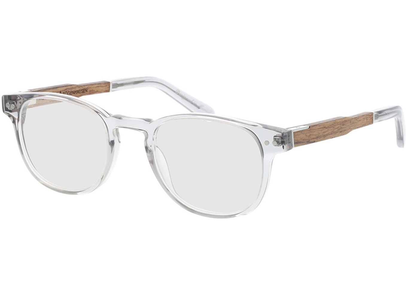 Woodfellas Optical Bogenhausen Premium walnut/grey 47-21 Brillengestell inkl. Gläser, Damen/Herren, Vollrand, panto