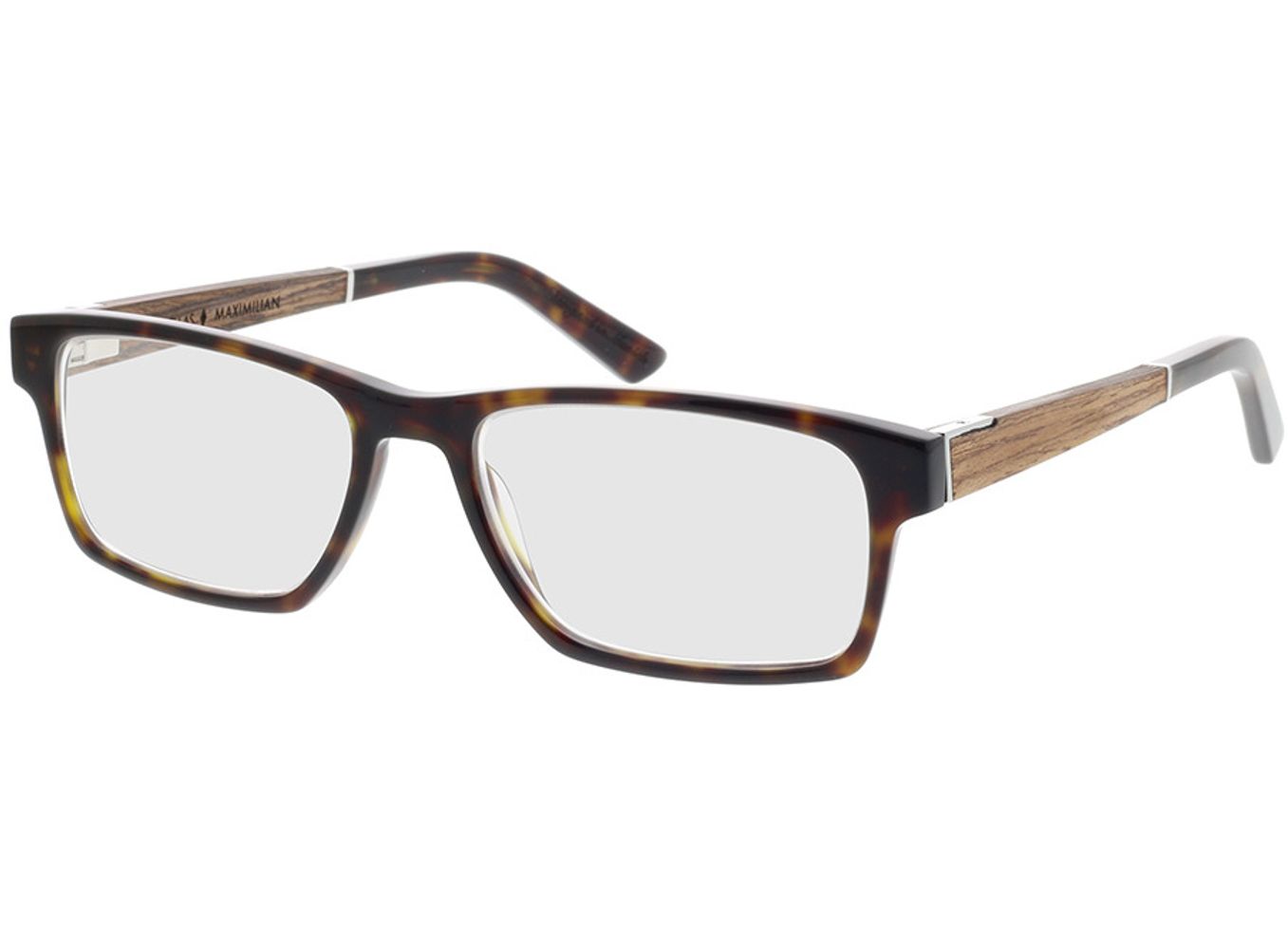 Woodfellas Optical Maximilian Premium walnut/havana 53-17 Brillengestell inkl. Gläser, Herren, Vollrand, Rechteckig