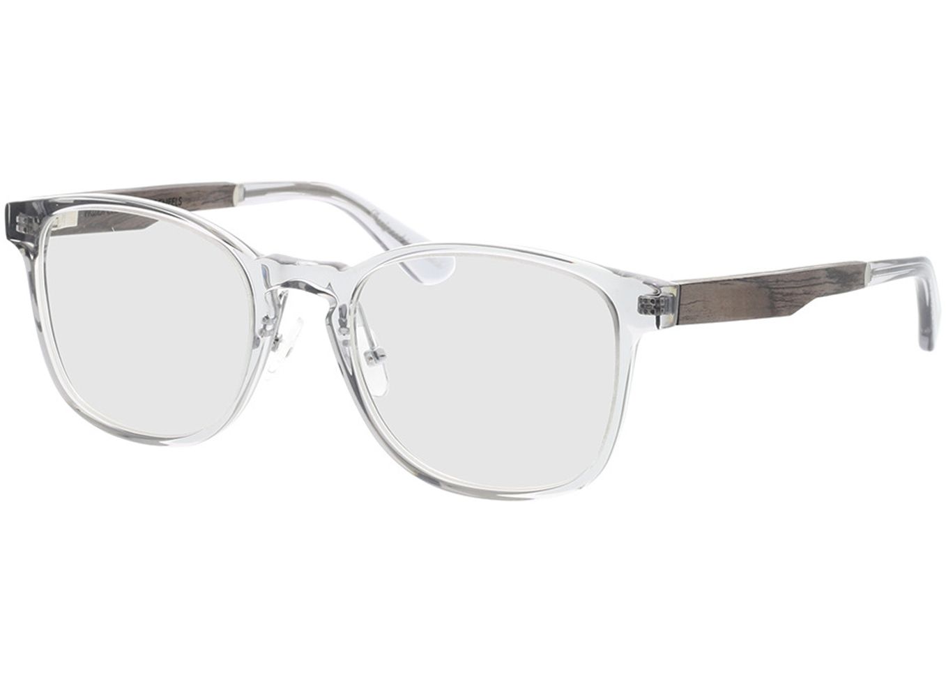 Woodfellas Optical Friedenfels black oak/crystal grey 52-20 Brillengestell inkl. Gläser, Damen/Herren, Vollrand, Eckig