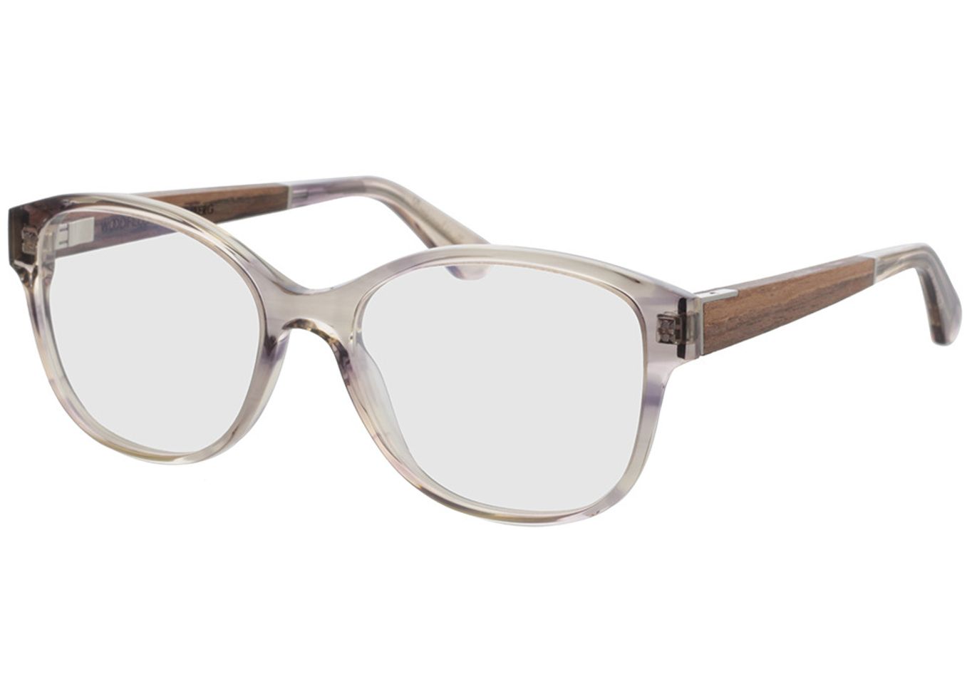 Woodfellas Optical Rosenberg Premium macassar/smoked grey 52-17 Brillengestell inkl. Gläser, Damen, Vollrand, Rund