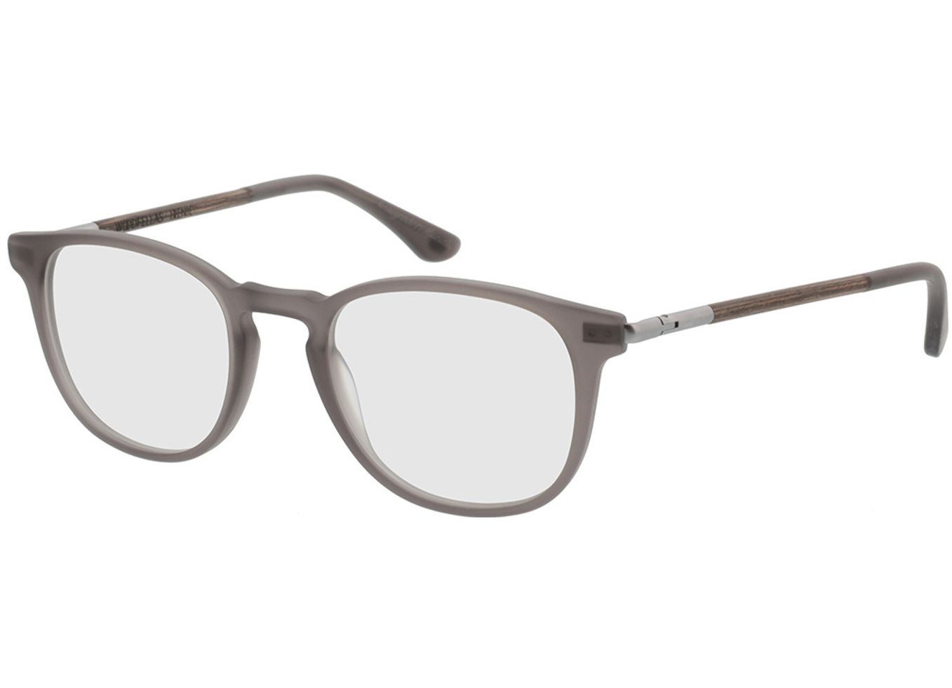 Woodfellas Optical Irenic curled/grey 49-21 Brillengestell inkl. Gläser, Damen/Herren, Vollrand, Rund