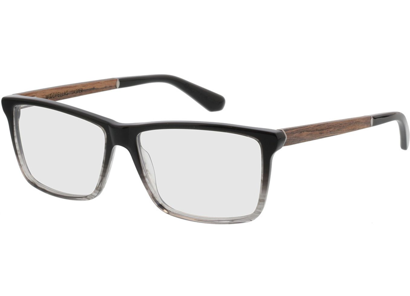 Woodfellas Optical Jasper macassar/black 56-15 Brillengestell inkl. Gläser, Damen/Herren, Vollrand, Rechteckig