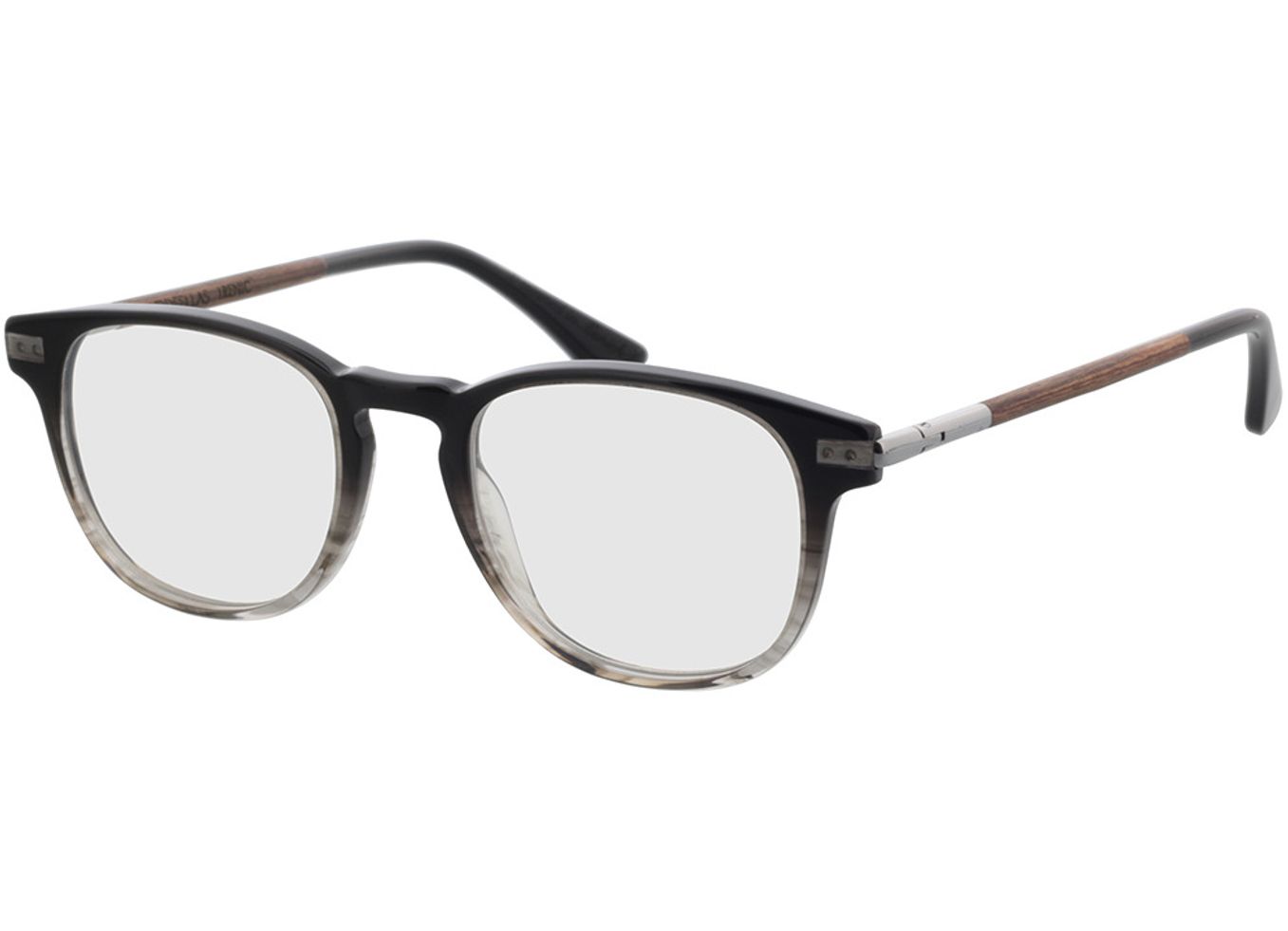 Woodfellas Optical Lucida macassar/black 47-19 Brillengestell inkl. Gläser, Damen/Herren, Vollrand, Rund