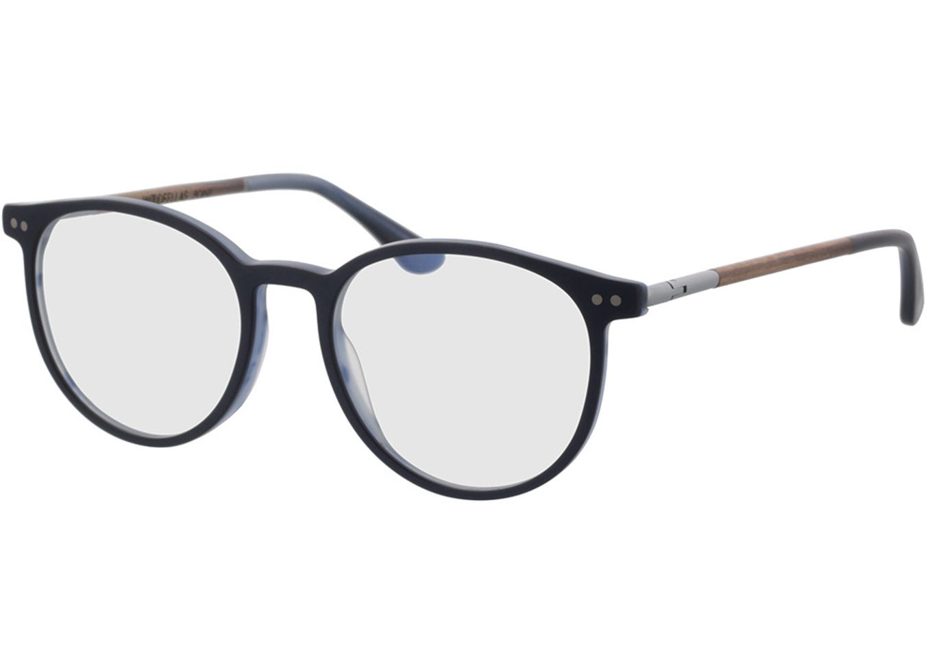 Woodfellas Optical Point macassar/blue 50-18 Brillengestell inkl. Gläser, Damen/Herren, Vollrand, panto