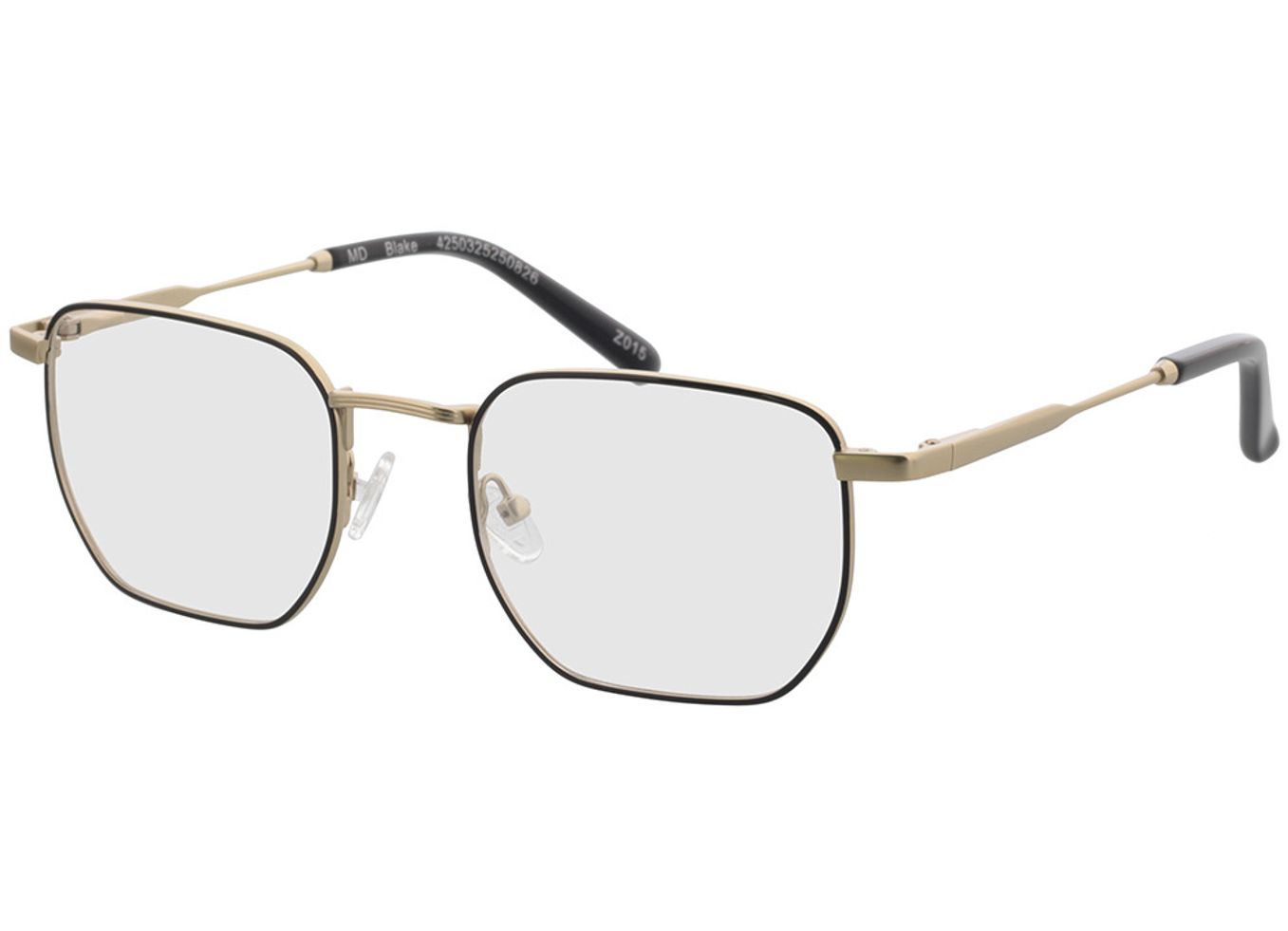 Blake - gold/schwarz Blaulichtfilter-Brille, Vollrand, geometric