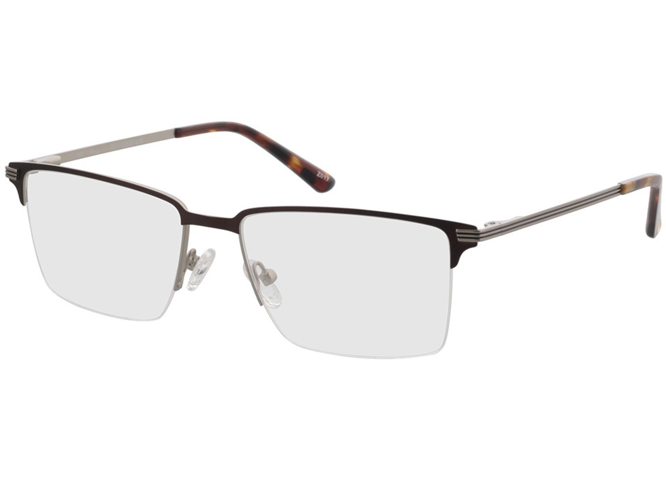 Ross - silber/braun Gleitsichtbrille, Halbrand, browline