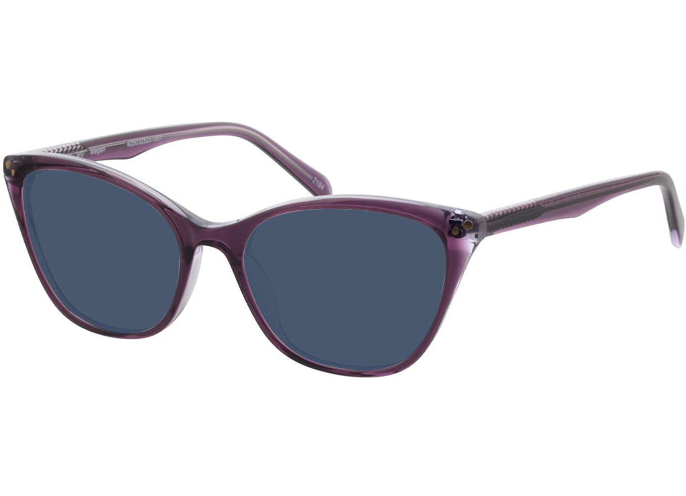 Megan - lila transparent Sonnenbrille mit Sehstärke, Vollrand, Cateye