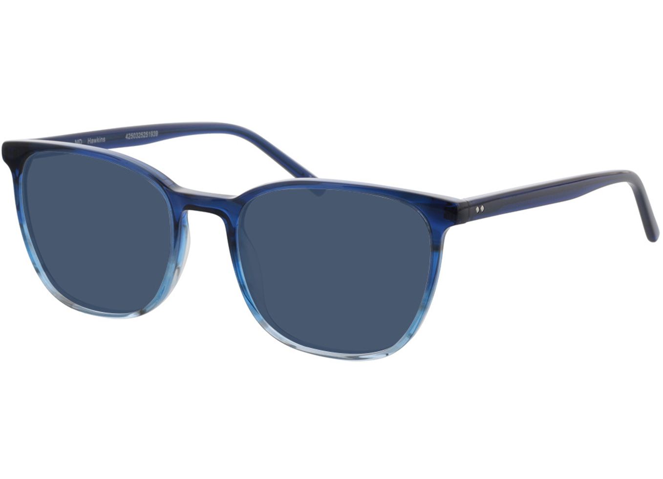 Hawkins - blau meliert Sonnenbrille mit Sehstärke, Vollrand, Eckig