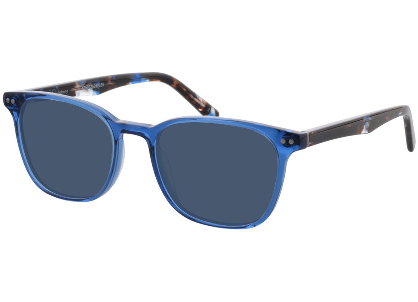 Johnny - blau/blau meliert Sonnenbrille mit Sehstärke, Vollrand, Eckig