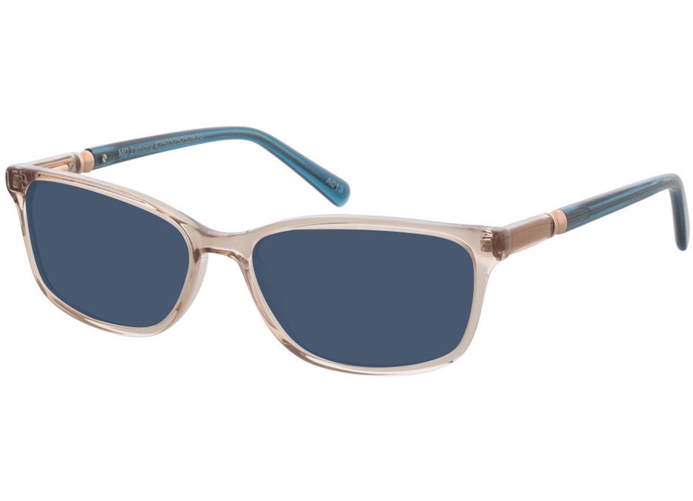 Zamora - beige/blau Sonnenbrille mit Sehstärke, Vollrand, Rechteckig