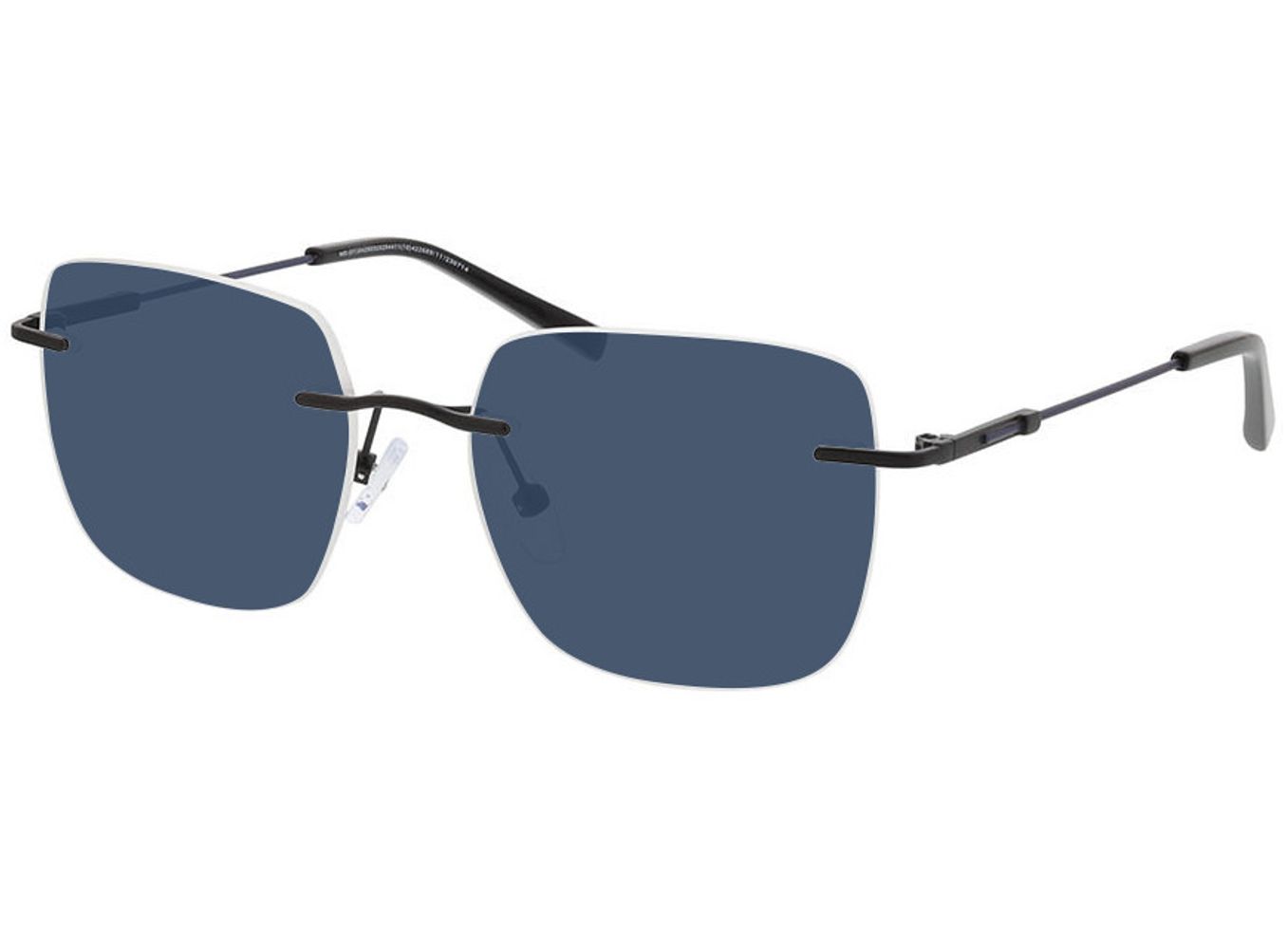 Liberty - schwarz/blau Sonnenbrille mit Sehstärke, Randlos, Rechteckig