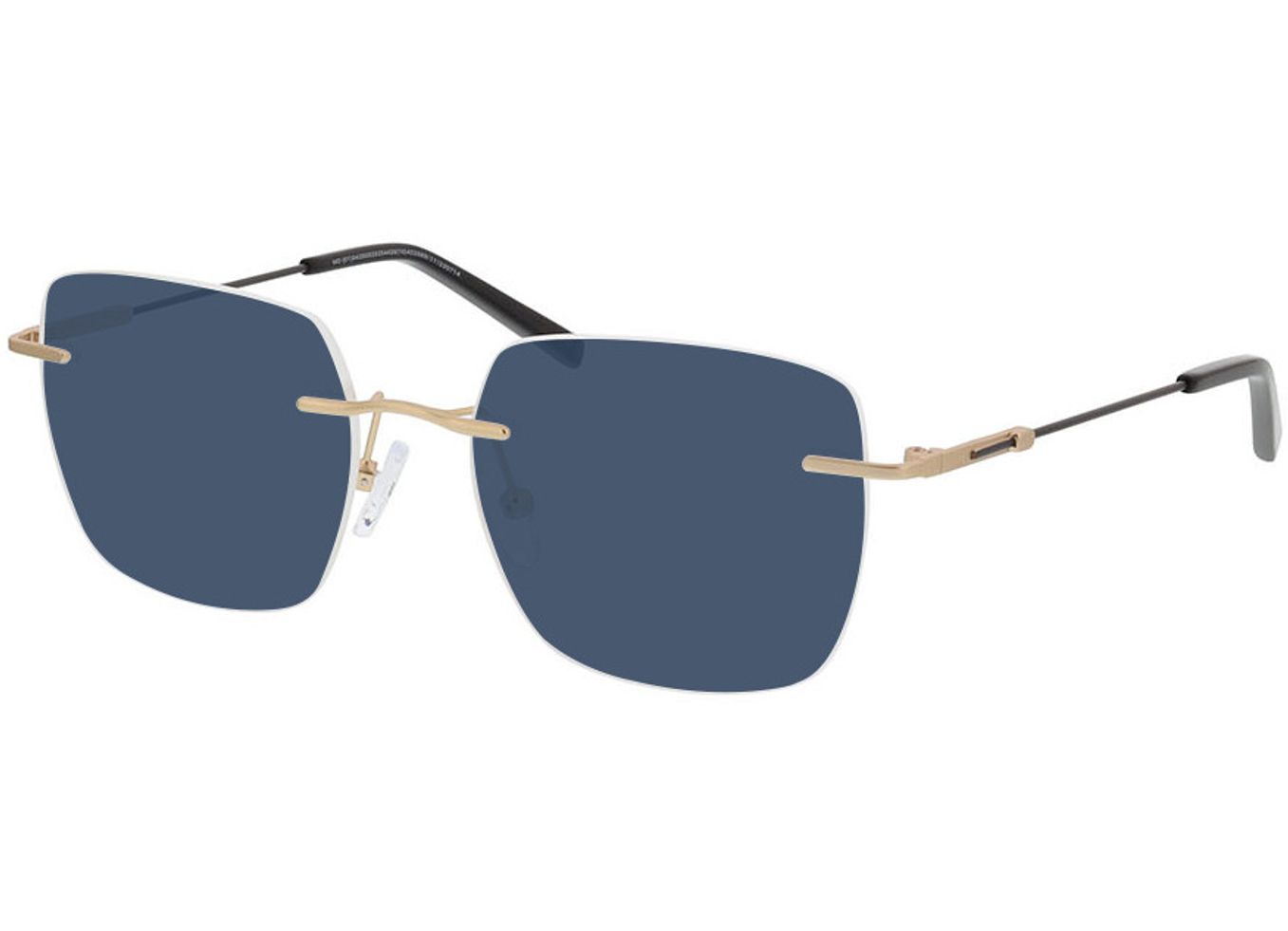 Liberty - gold/schwarz Sonnenbrille mit Sehstärke, Randlos, Rechteckig