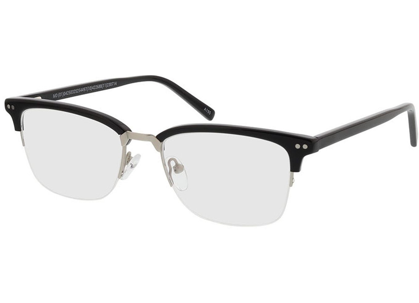 Newton - schwarz Gleitsichtbrille, Halbrand, browline