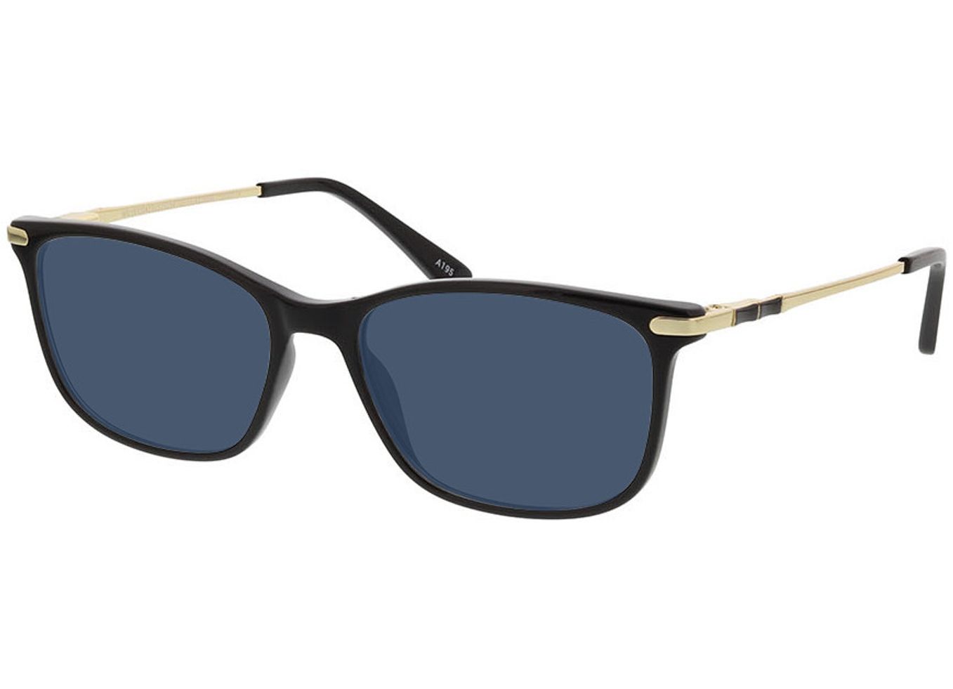 Greensboro - schwarz/gold Sonnenbrille mit Sehstärke, Vollrand, Rechteckig