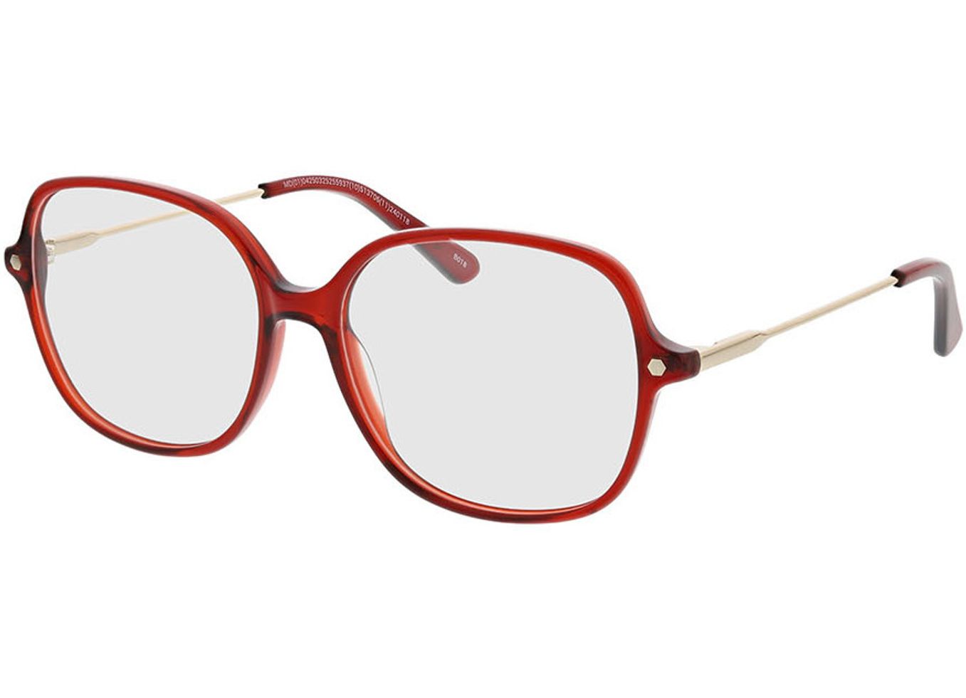 Linz - rot transparent Gleitsichtbrille, Vollrand, geometric