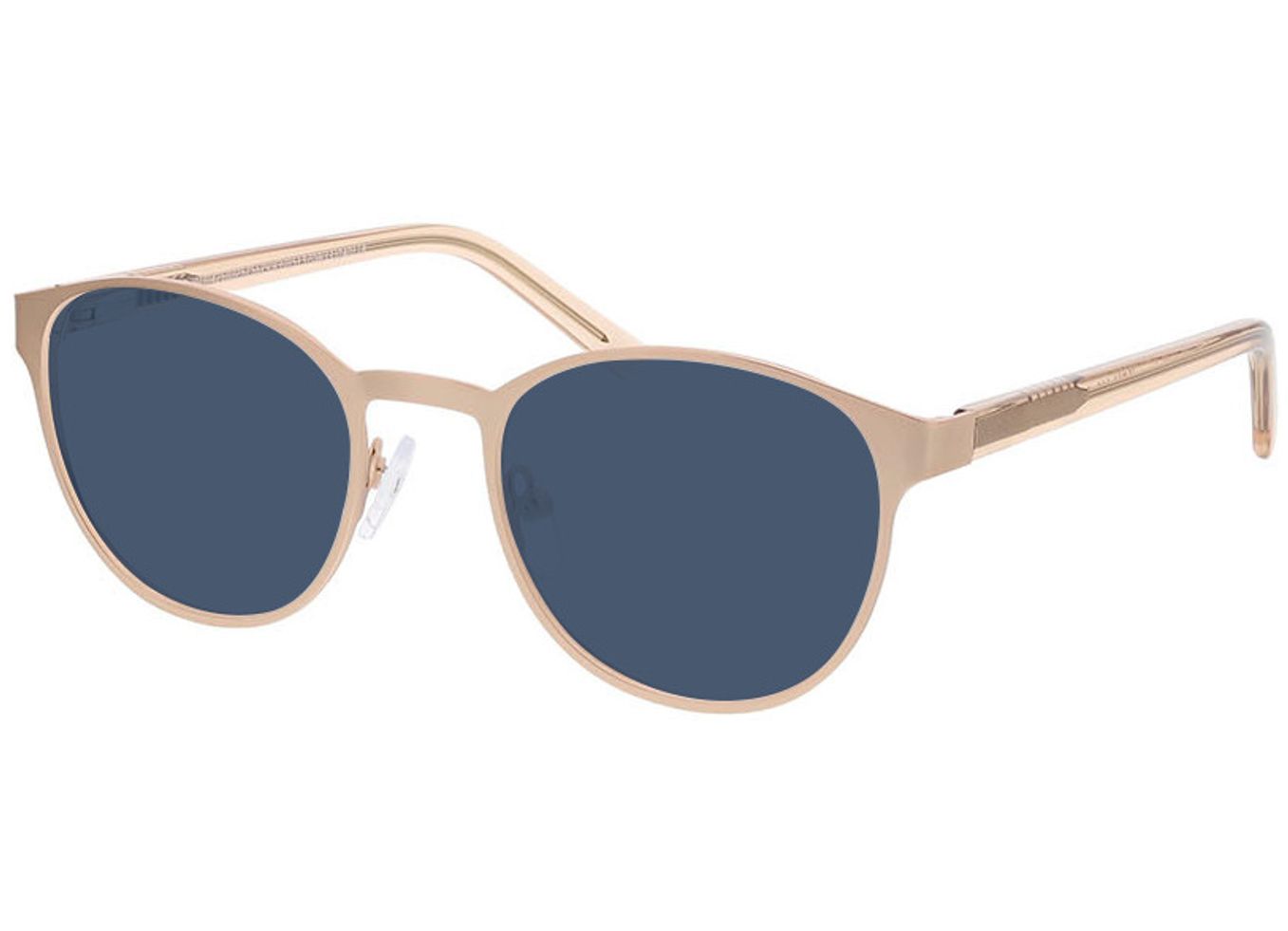 Lima - matt rosegold Sonnenbrille mit Sehstärke, Vollrand, panto