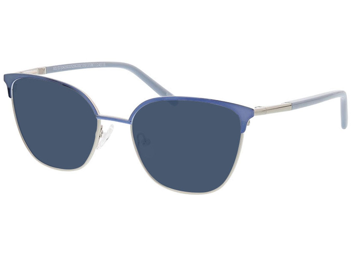 Emma - blau/silber Sonnenbrille ohne Sehstärke, Vollrand, Cateye