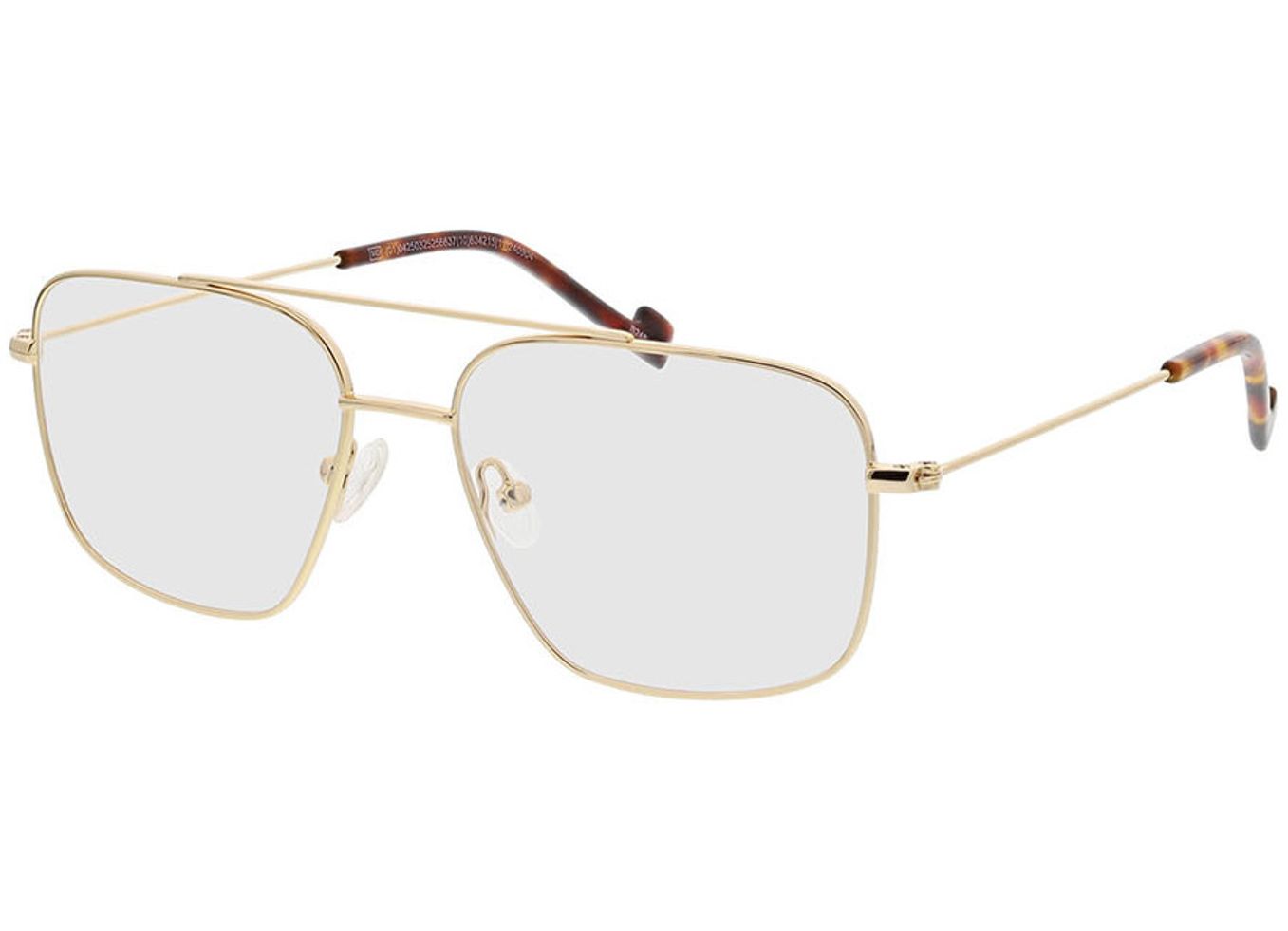 Detroit - gold Blaulichtfilter-Brille, Vollrand, Pilot