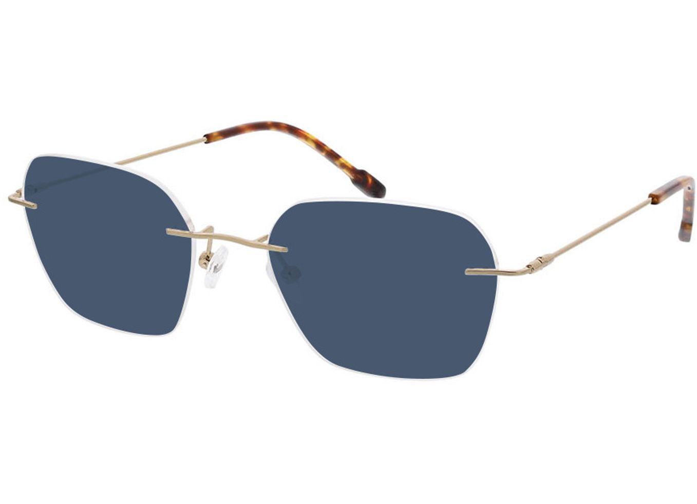 Frieda - gold/havanna Sonnenbrille mit Sehstärke, Randlos, geometric