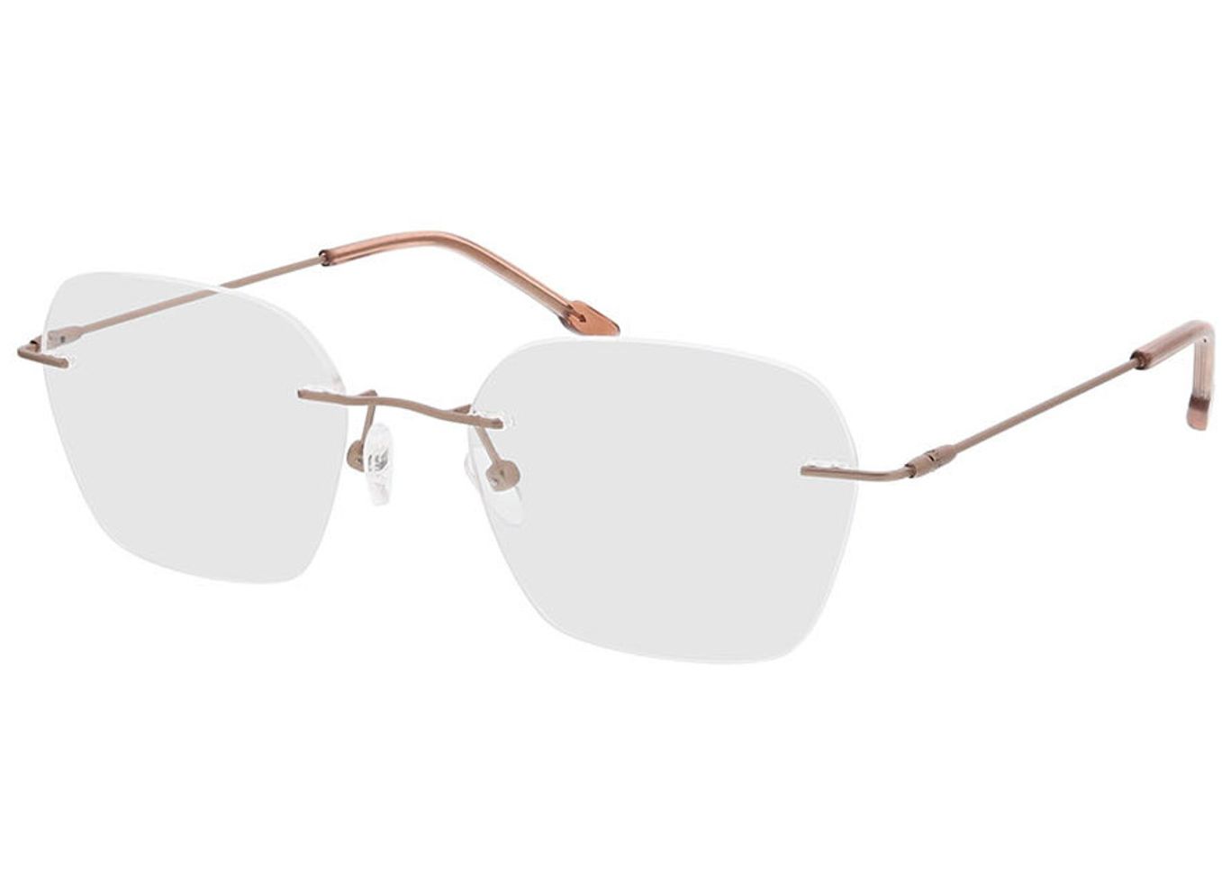 Frieda - roségold/pink Gleitsichtbrille, Randlos, geometric