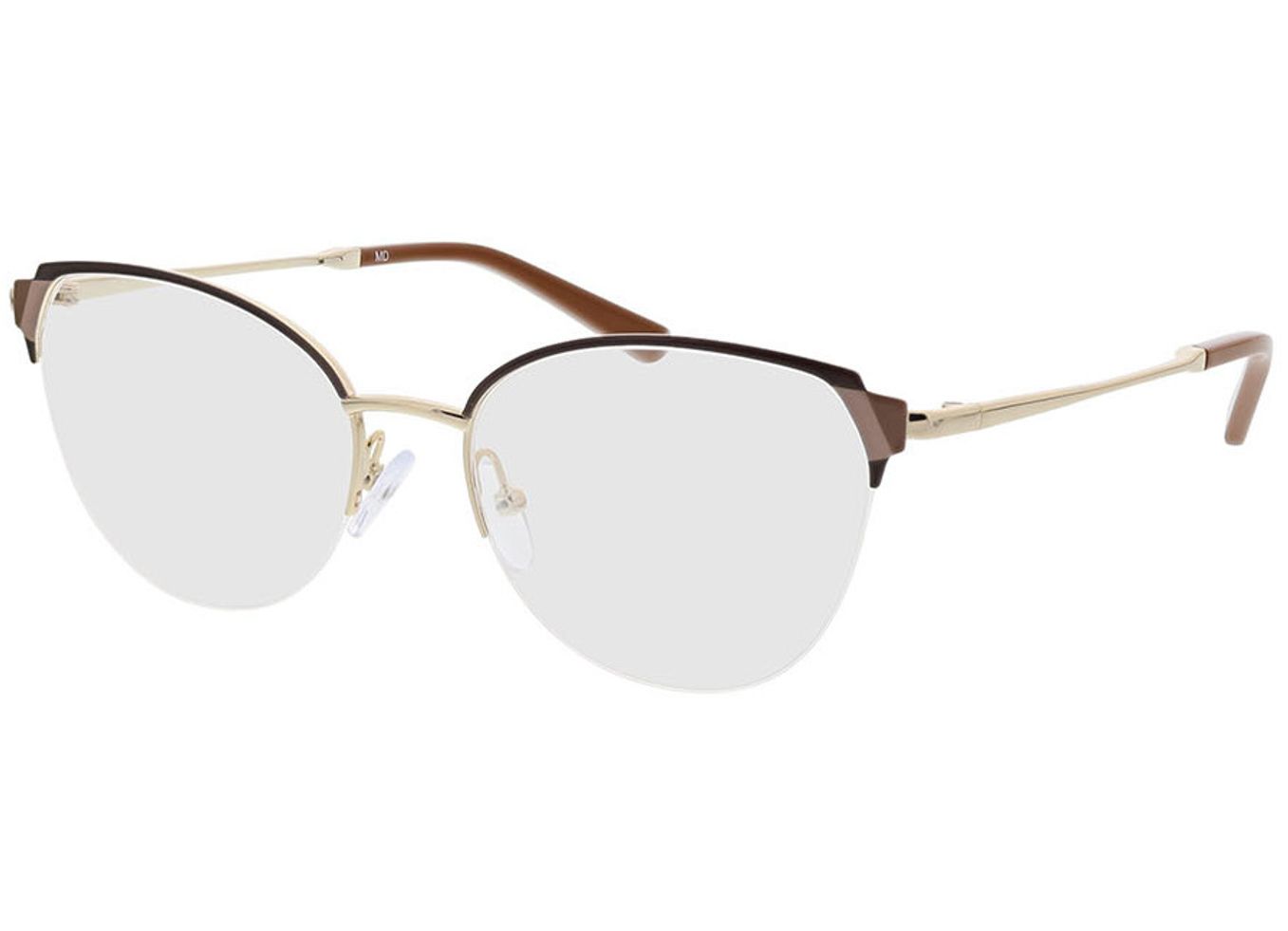 Fiona - gold/braun Gleitsichtbrille, Halbrand, Cateye