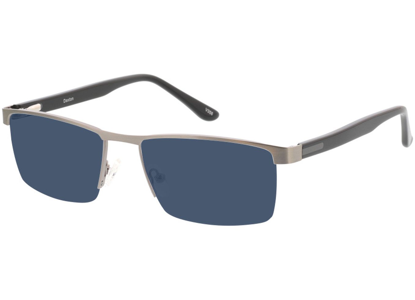 Daxton - silber/matt schwarz Sonnenbrille mit Sehstärke, Halbrand, Rechteckig