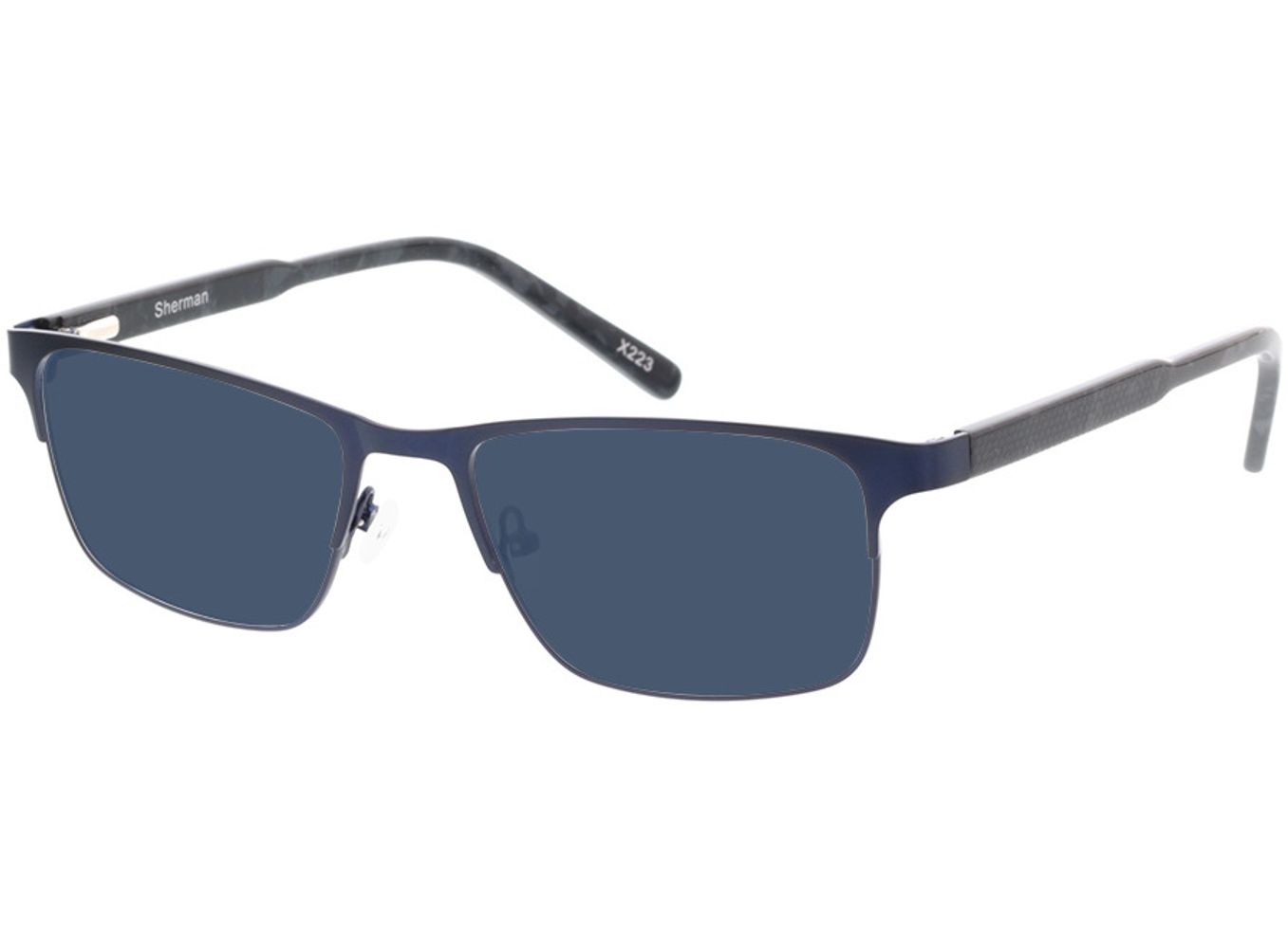 Sherman - blau/grau meliert Sonnenbrille ohne Sehstärke, Vollrand, Rechteckig