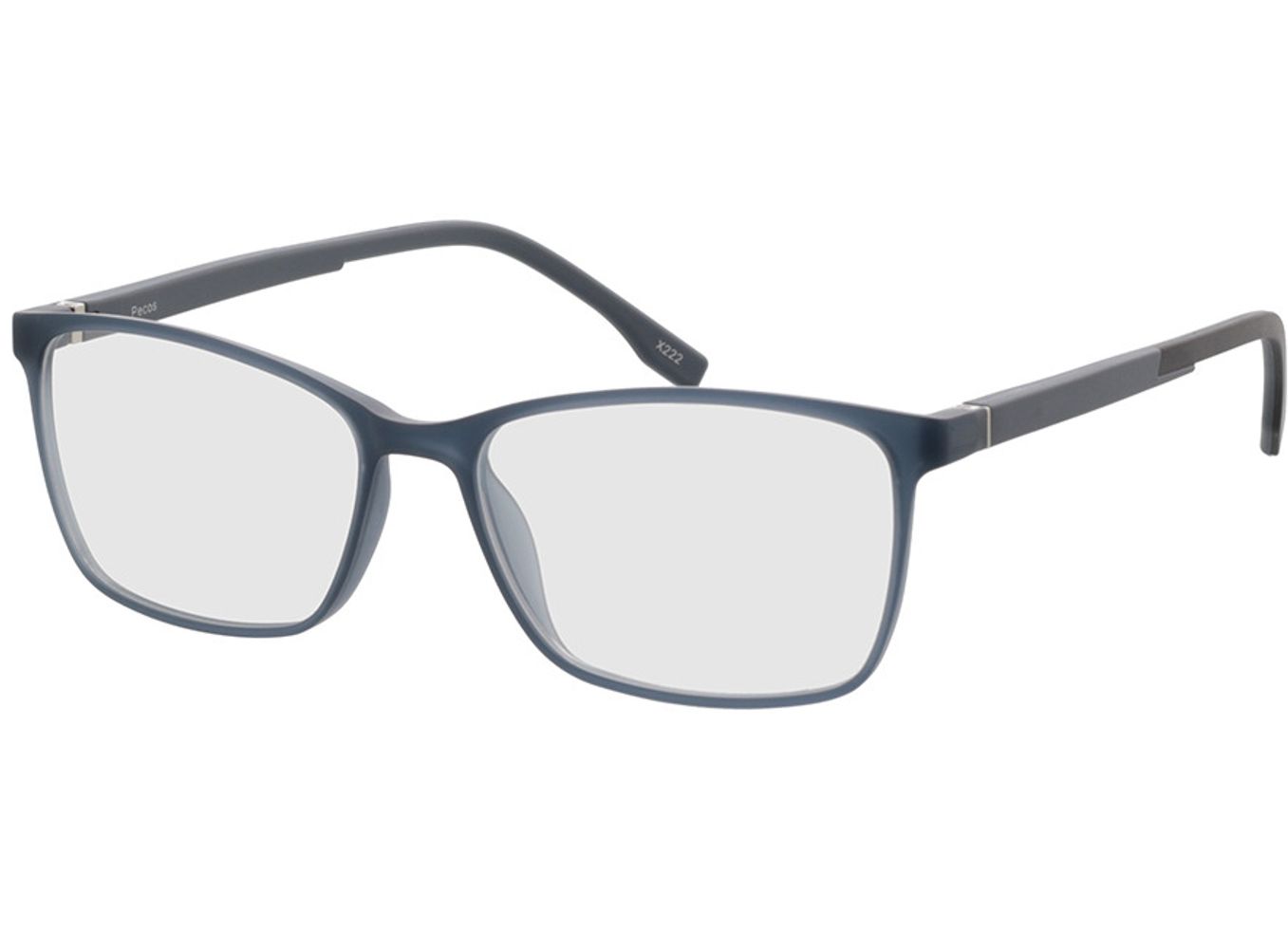 Pecos - blau-grau-transparent Blaulichtfilter-Brille, Vollrand, Rechteckig