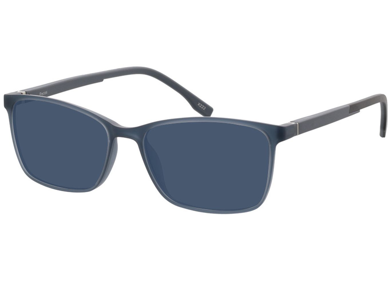 Pecos - blau-grau-transparent Sonnenbrille mit Sehstärke, Vollrand, Rechteckig