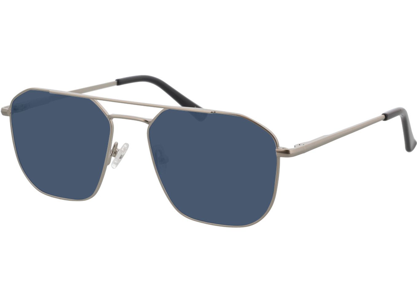 Berry - silber/schwarz Sonnenbrille mit Sehstärke, Vollrand, Pilot