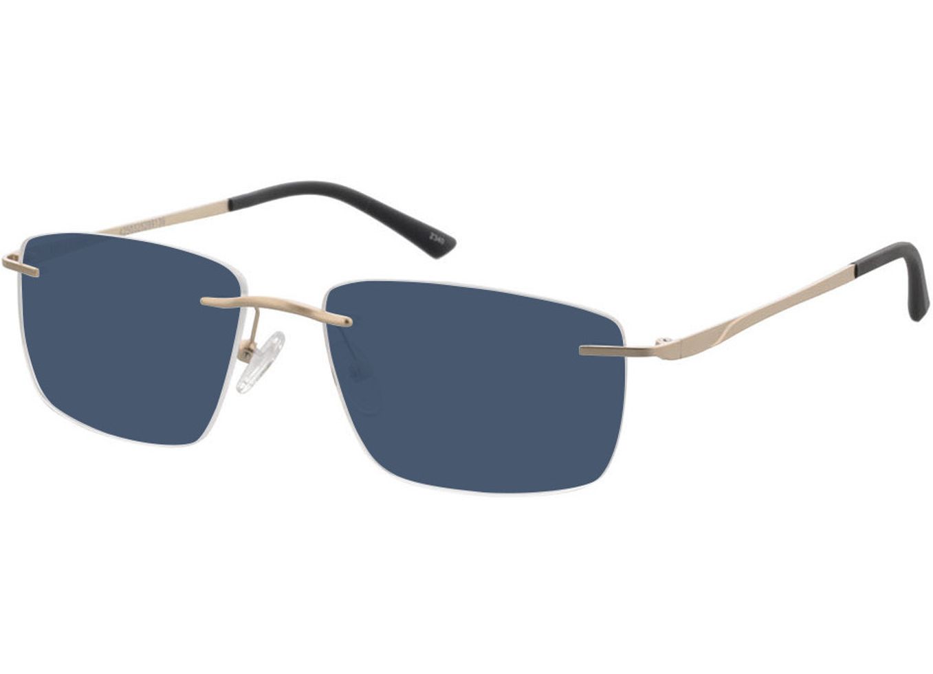 Livius - matt gold Sonnenbrille mit Sehstärke, Randlos, Rechteckig