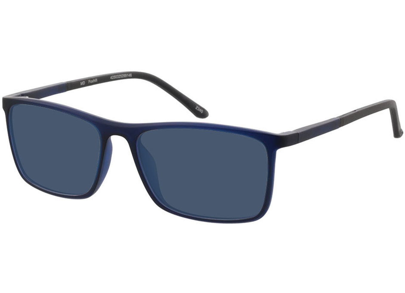 Foxhill - blau transparent/schwarz Sonnenbrille mit Sehstärke, Vollrand, Rechteckig