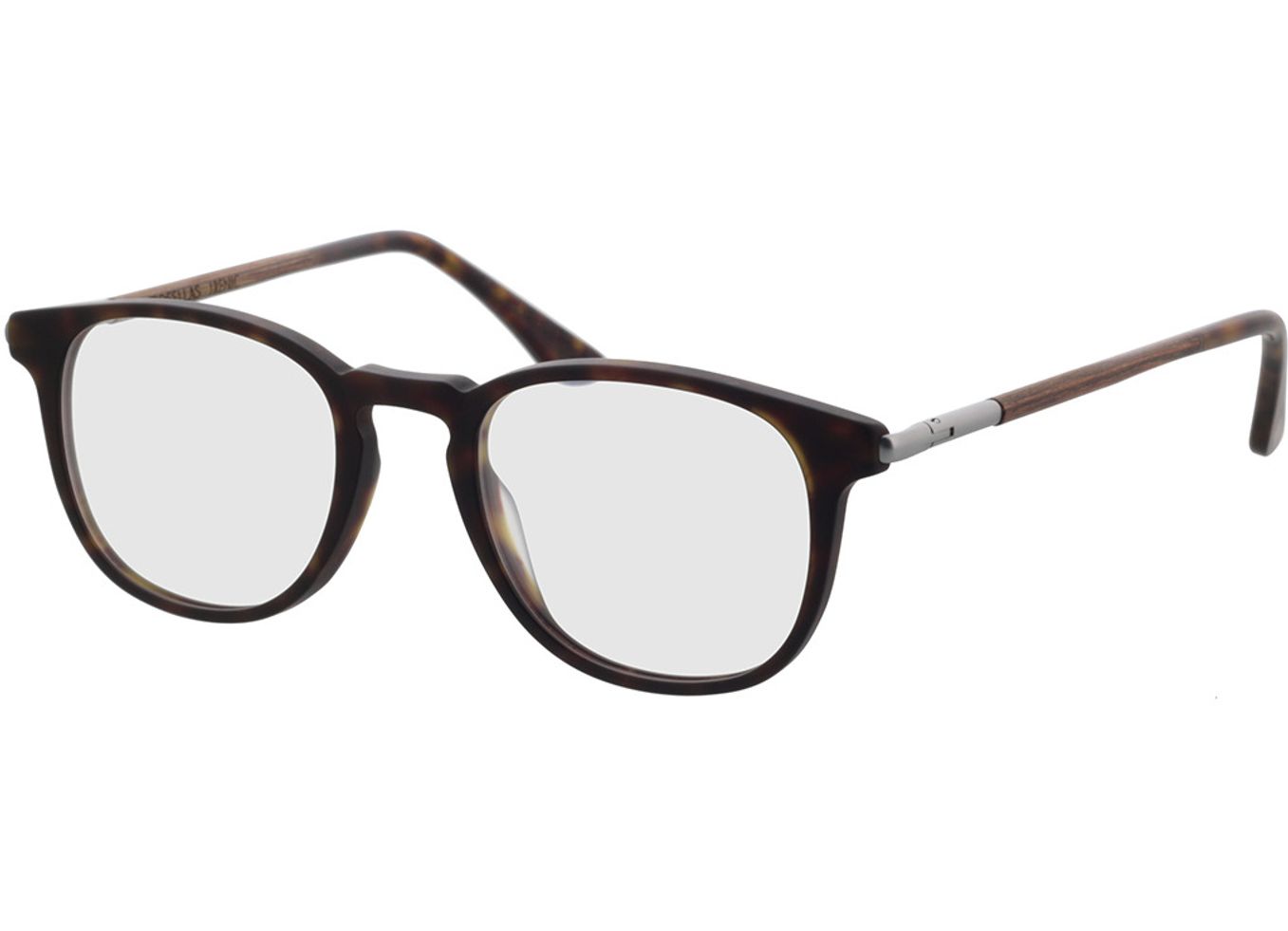 Woodfellas Optical Irenic walnut/havana 49-21 Brillengestell inkl. Gläser, Herren, Vollrand, panto