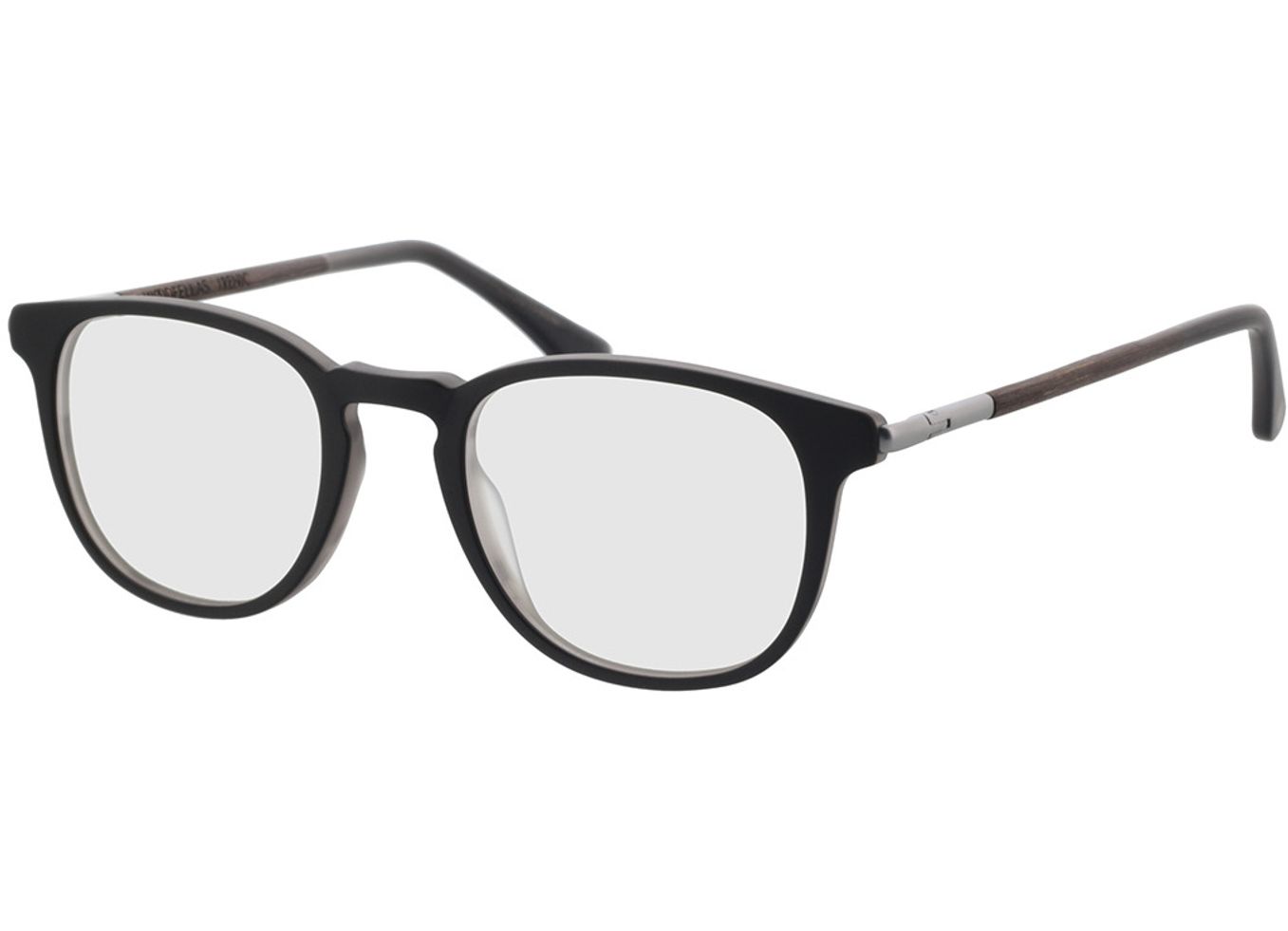 Woodfellas Optical Irenic curled/grey matt 49-21 Brillengestell inkl. Gläser, Herren, Vollrand, Rund