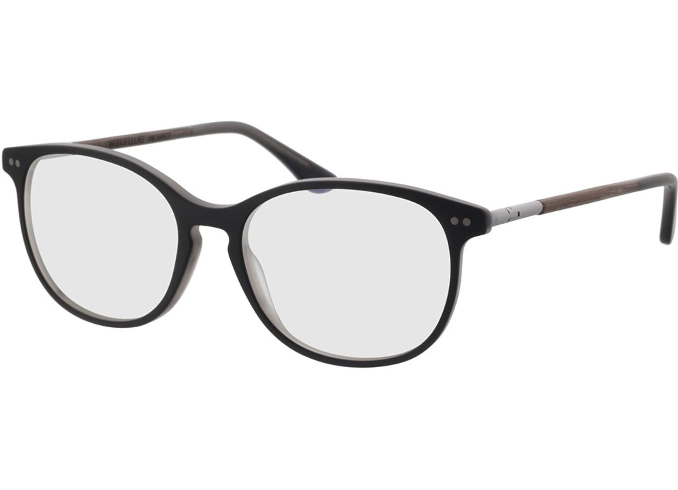 Woodfellas Optical Prospect curled/grey matte 54-17 Brillengestell inkl. Gläser, Damen, Vollrand, Rund