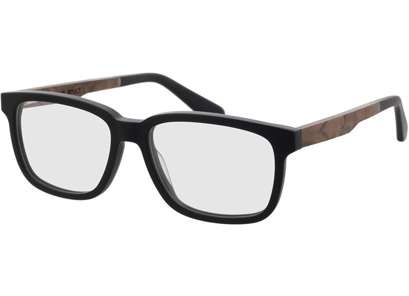 Woodfellas Optical Reflect curled/black 53-16 Brillengestell inkl. Gläser, Herren, Vollrand, Eckig