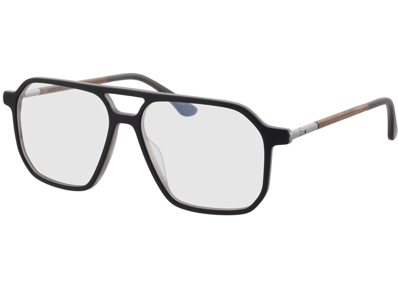 Woodfellas Optical Blip macassar grey 57-15 Brillengestell inkl. Gläser, Herren, Vollrand, Pilot