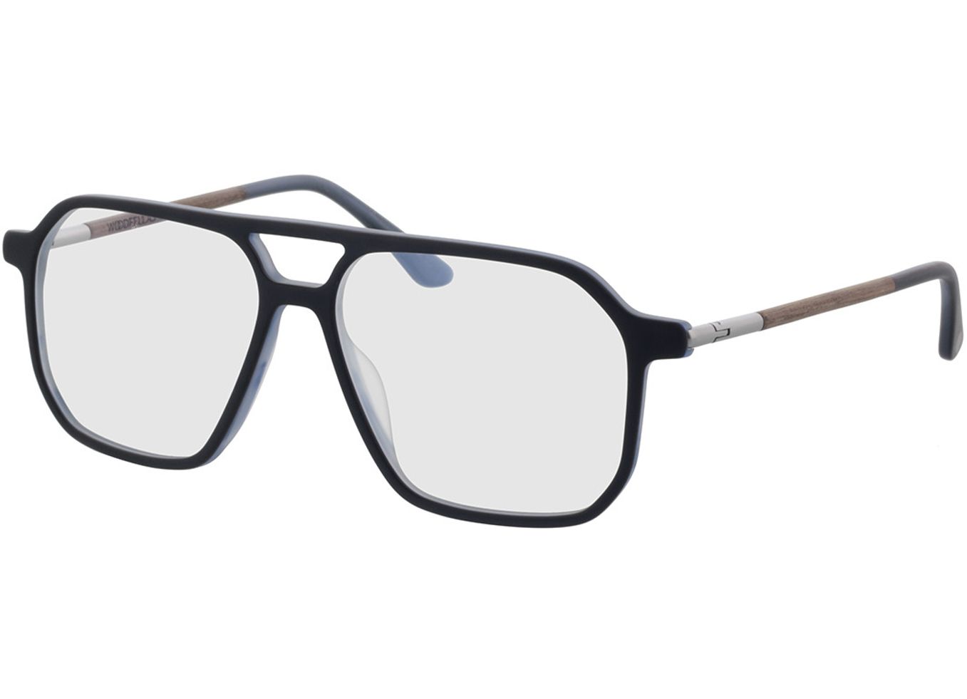 Woodfellas Optical Blip curled blue 57-15 Brillengestell inkl. Gläser, Herren, Vollrand, Pilot