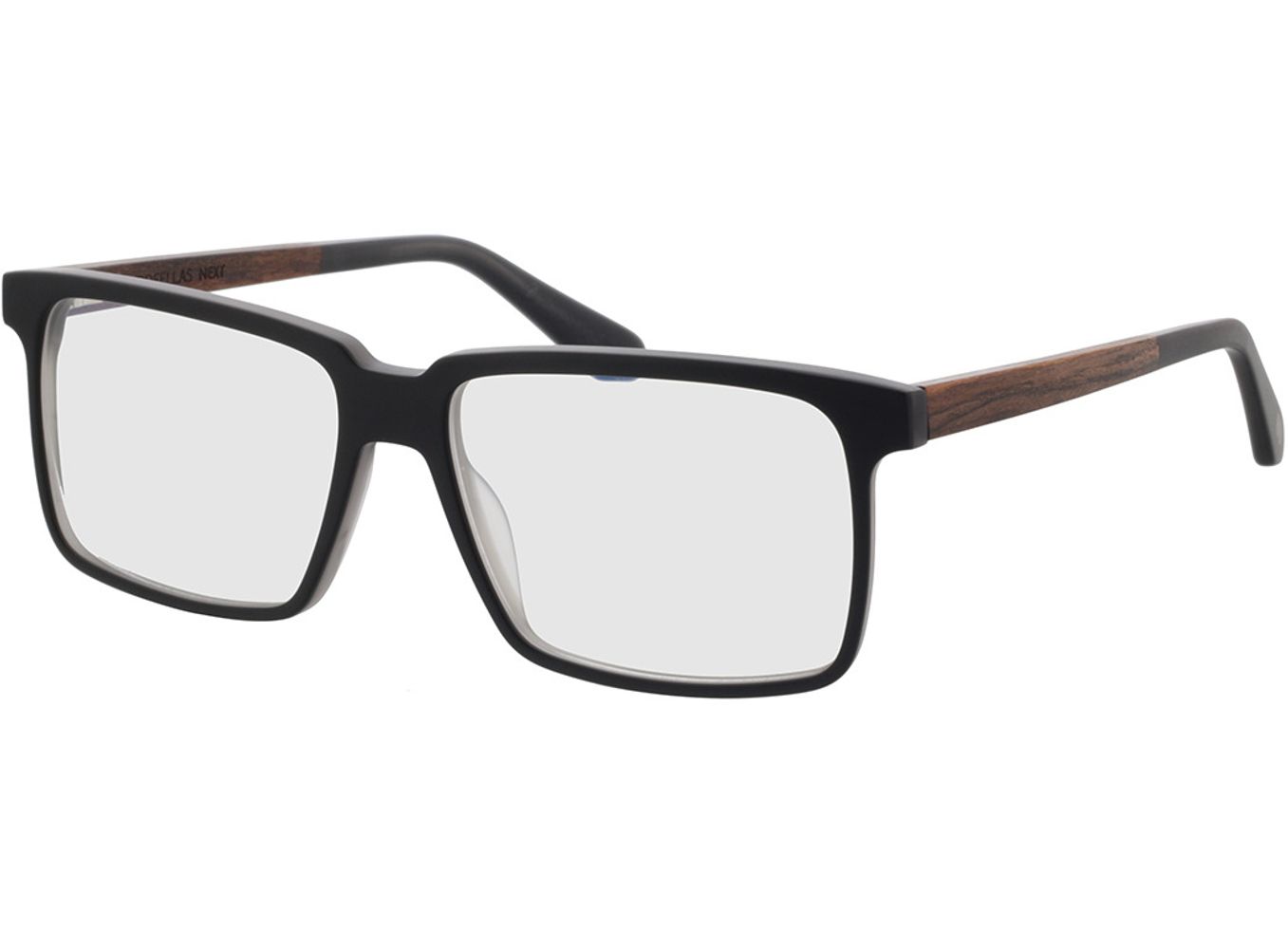 Woodfellas Optical Next macassar grey 57-16 Brillengestell inkl. Gläser, Herren, Vollrand, Rechteckig