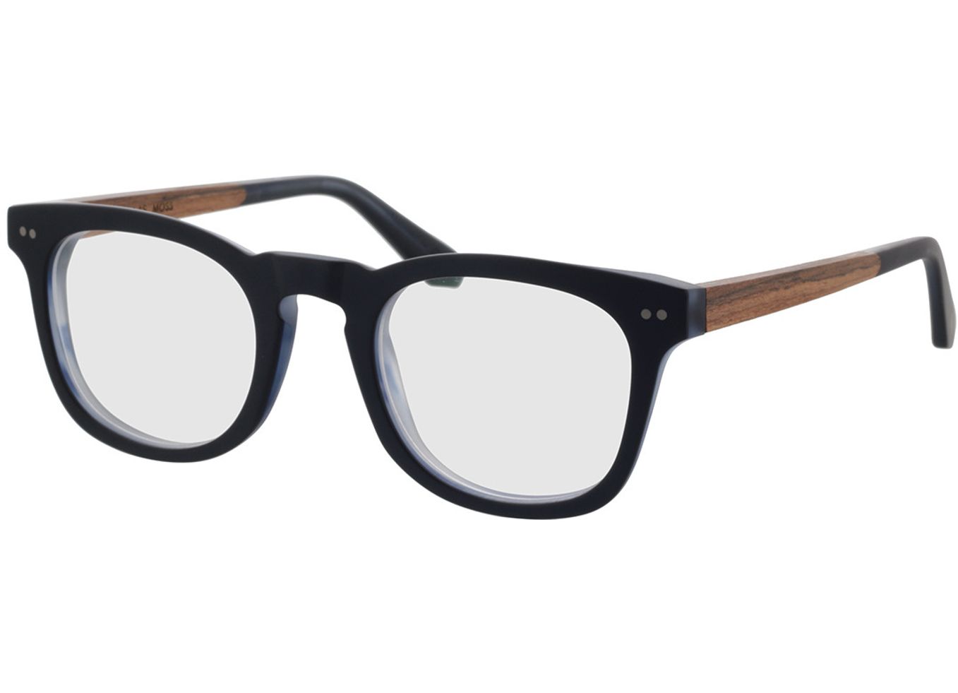 Woodfellas Optical Moss macassar/blue 53-24 Brillengestell inkl. Gläser, Herren, Vollrand, Eckig